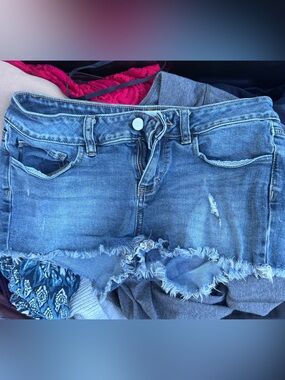 PINK Distressed jean shorts